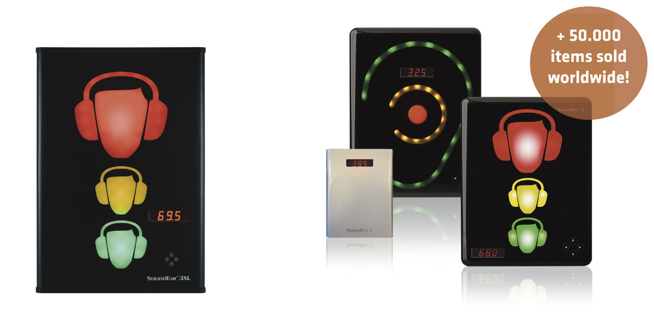 Image of the products in the SoundEar 3 Series including text stating: + 50,000 items sold worldwide